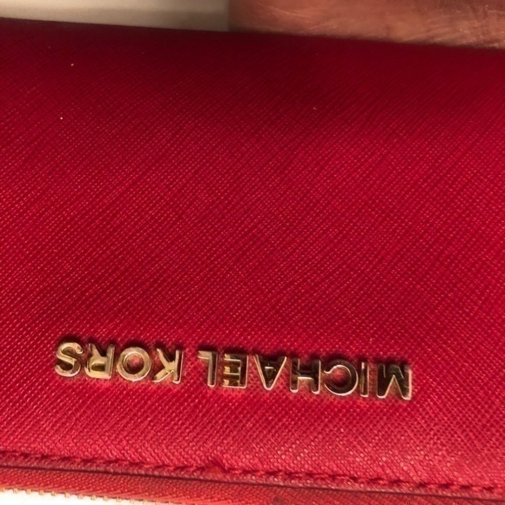 Michael kors red leather wristlet wallet clutch - Picture 11 of 12